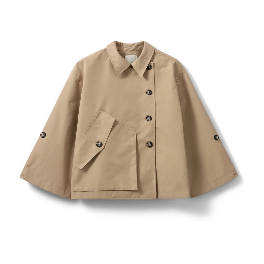 Sofie Schnoor Elegant Camel Jacket With Wide Sleeves - Female - Light Jackets - Brown - L - Jackets