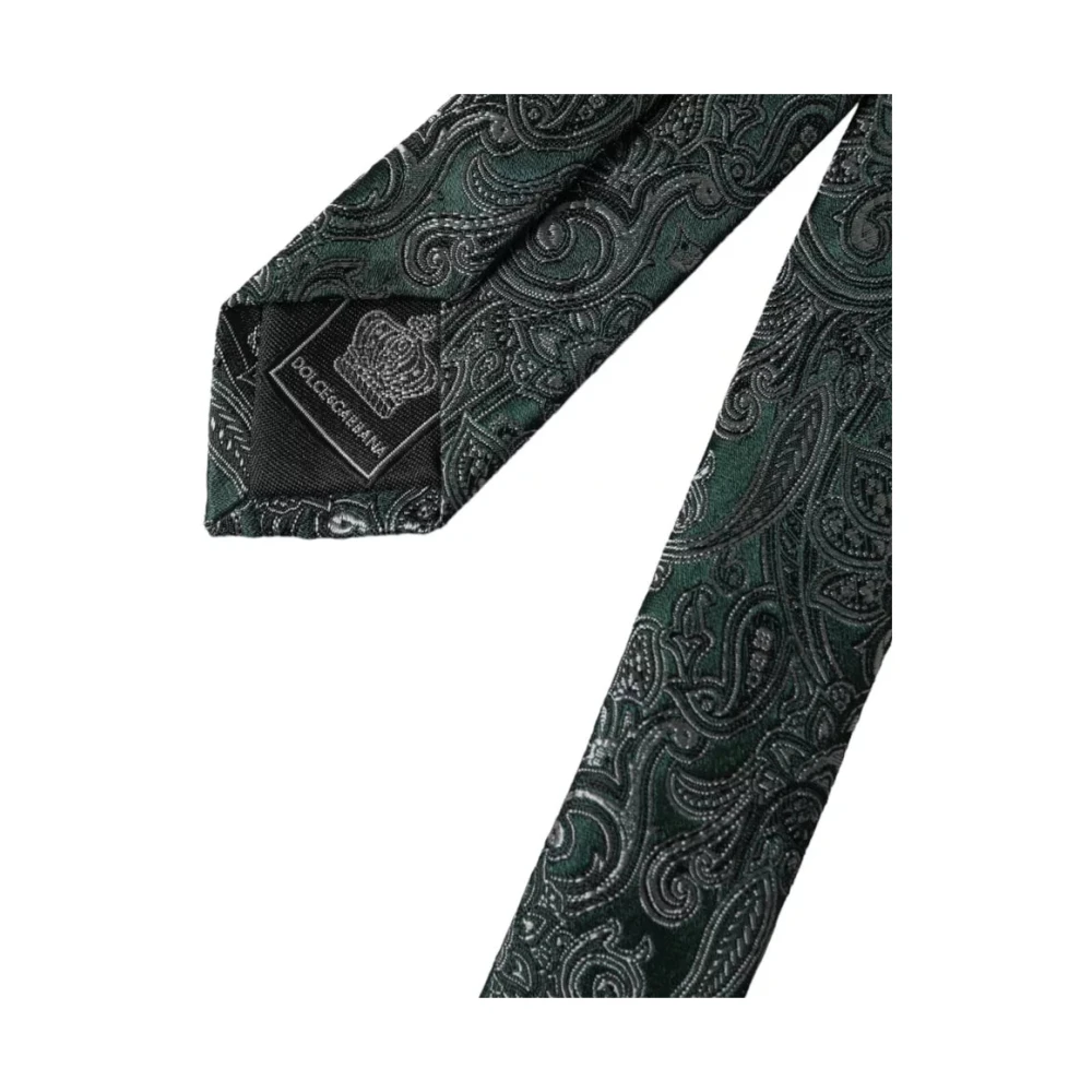 Dolce & Gabbana Groene Bloemen Zijden Heren Stropdas Green Heren