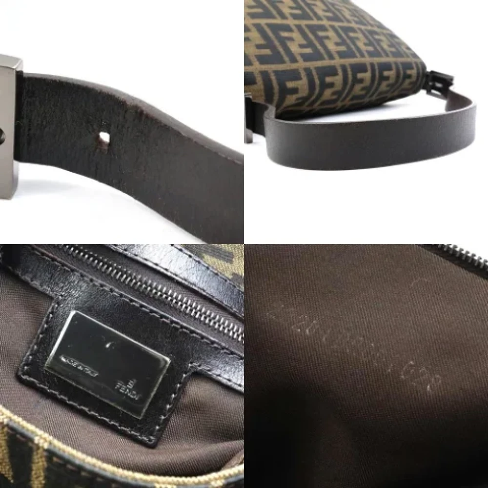 Fendi Vintage Pre-owned Canvas shoulder-bags Brown Dames