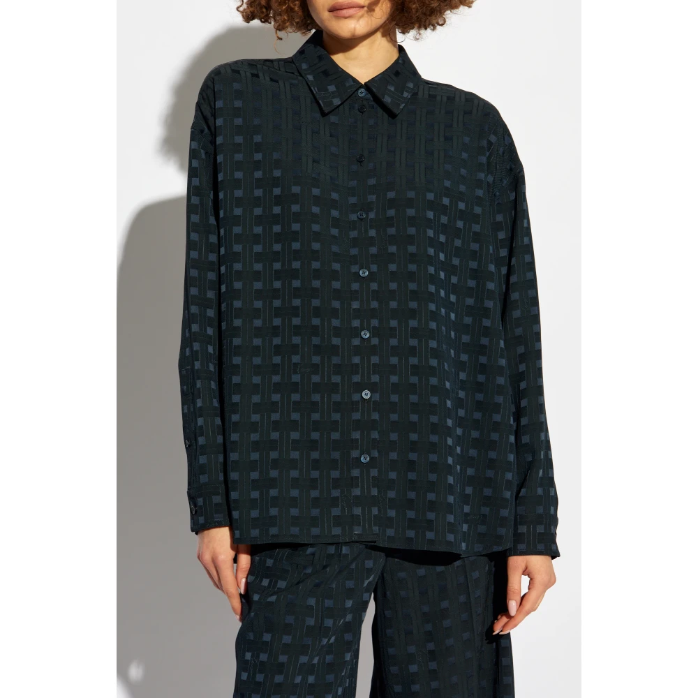 Kenzo Geruite Patroon Overhemd Blue Dames