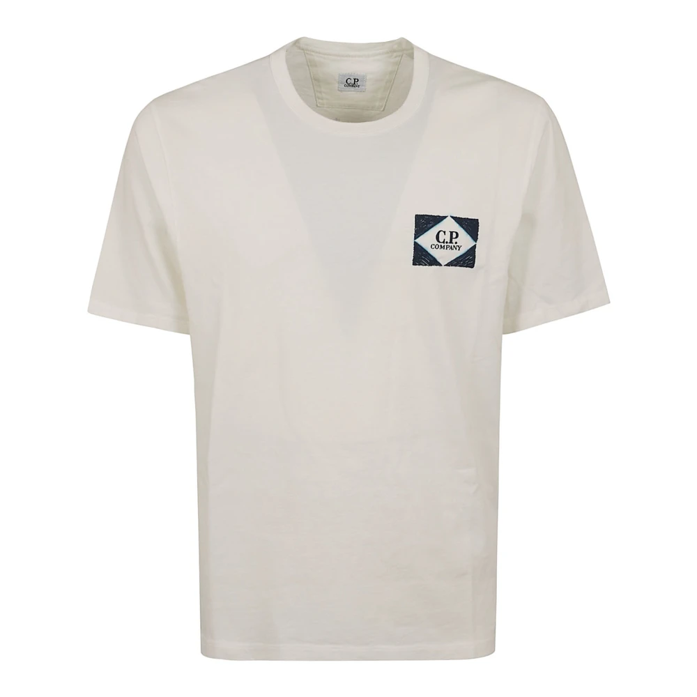 C.p. Company Men's White T-Shirts, M, Short-Sleeve Jersey T-Shirt