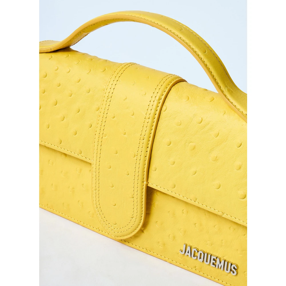 Jacquemus Schoudertas van Struisvogel-geëmbosseerd Leer Yellow Dames