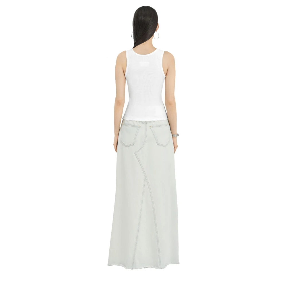 MM6 Maison Margiela Ribbed-Knit Tank Top White Dames