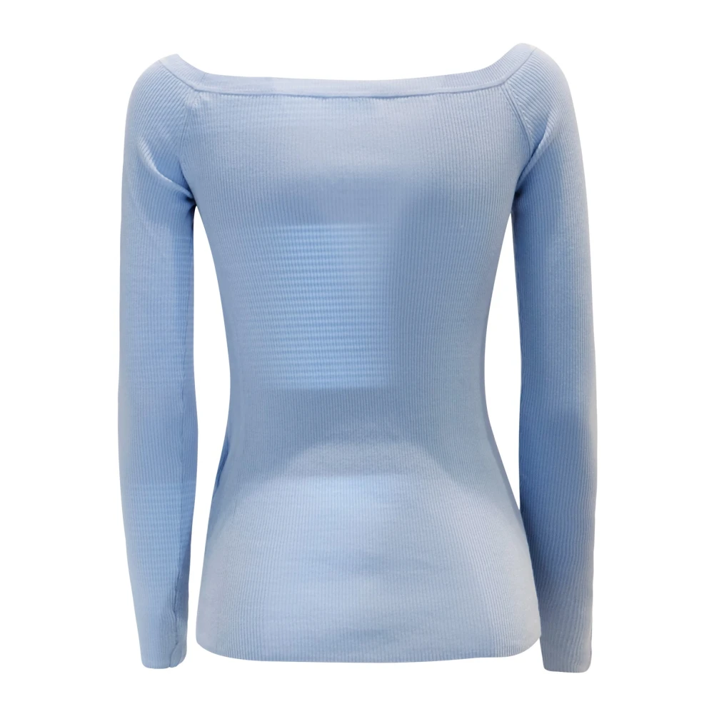 P.a.r.o.s.h. Poederblauwe Katoenen Trui Ss24 Blue Dames