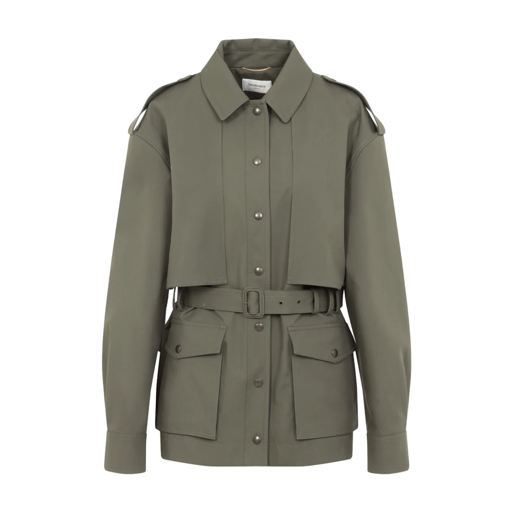 Saint Laurent Groene jas voor vrouwen Green Dames