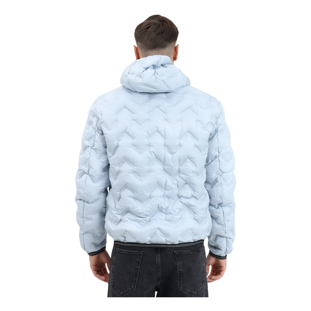 Blauer Blauwe Gewatteerde Jas Heren Winterjas Blue Heren