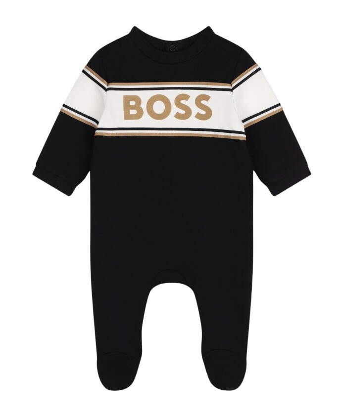 zwarte-babyset-met-romper-en-slabbetje