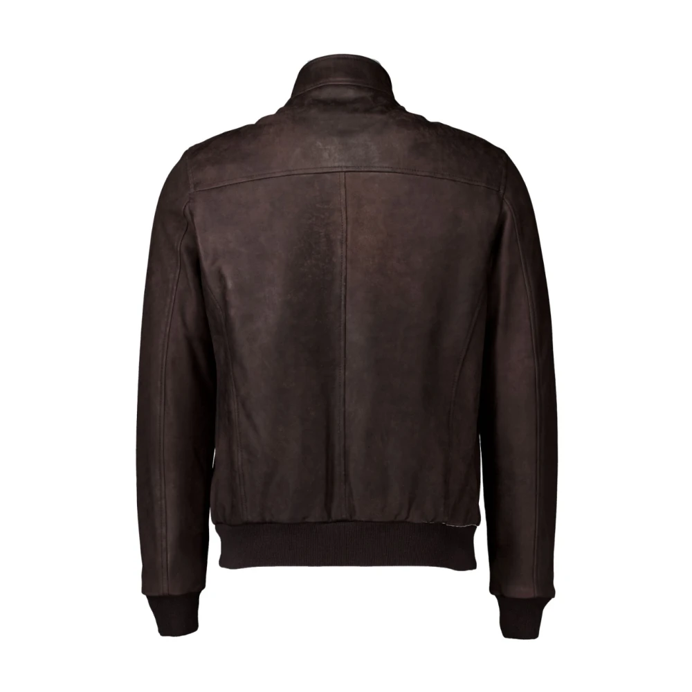 Barba Napoli Donkerbruin Dakota Leren Jas Brown Heren