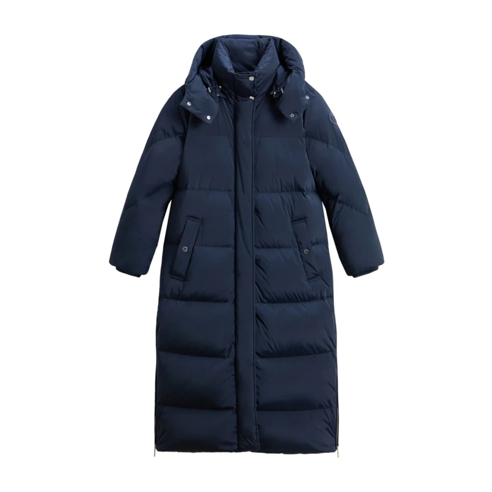 Woolrich Blauwe Jassen met Afneembare Capuchon Blue Dames