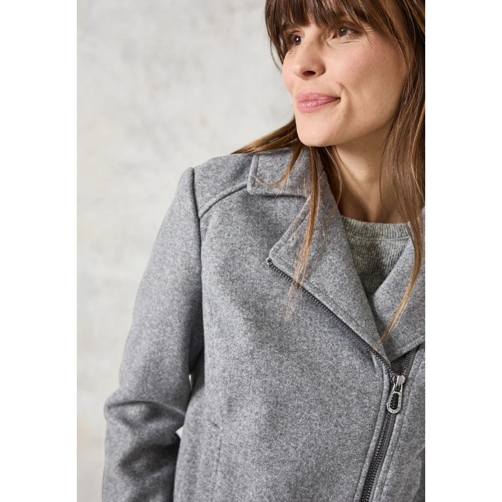 cecil Stijlvolle wollen bikerjas Gray Dames