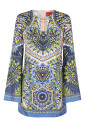 robe-mini-en-twill-de-soie-multicolore