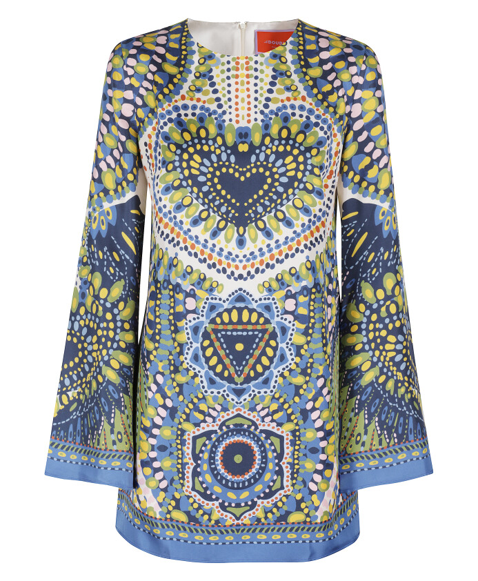 robe-mini-en-twill-de-soie-multicolore