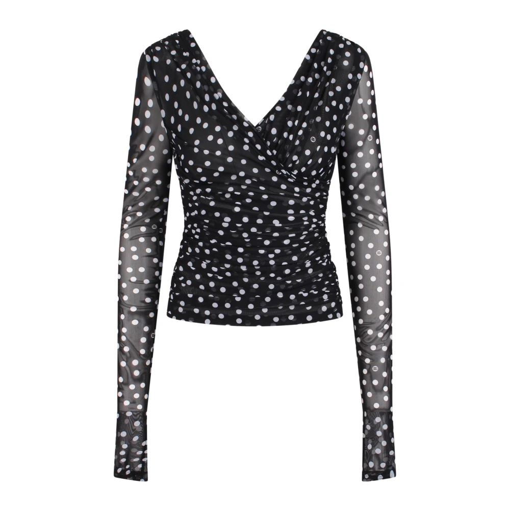 Dolce & Gabbana Polka-dot tule top Black Dames