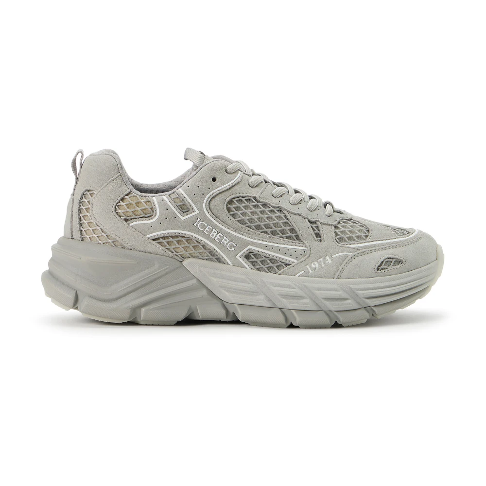 Iceberg Patterned Low-Top Sneakers Heren Schoenen Grijs