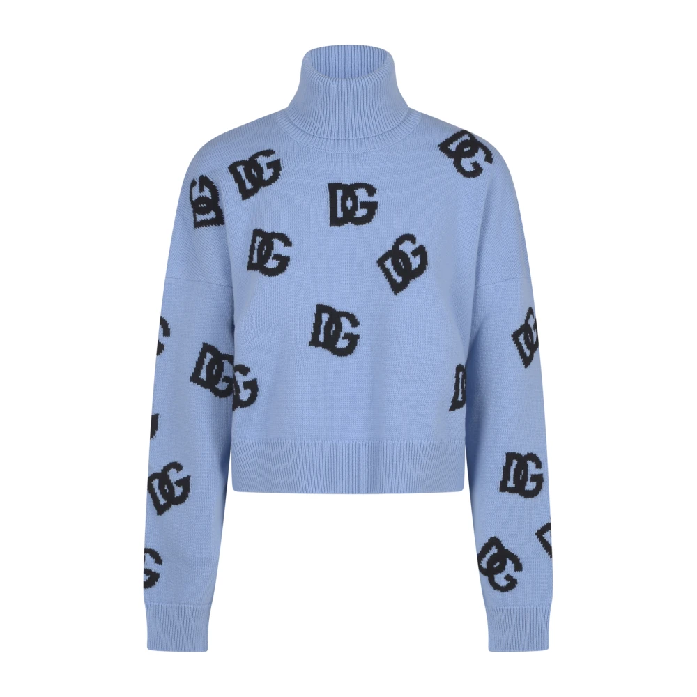 Dolce & Gabbana Hoge Hals Sweaters Blue Dames