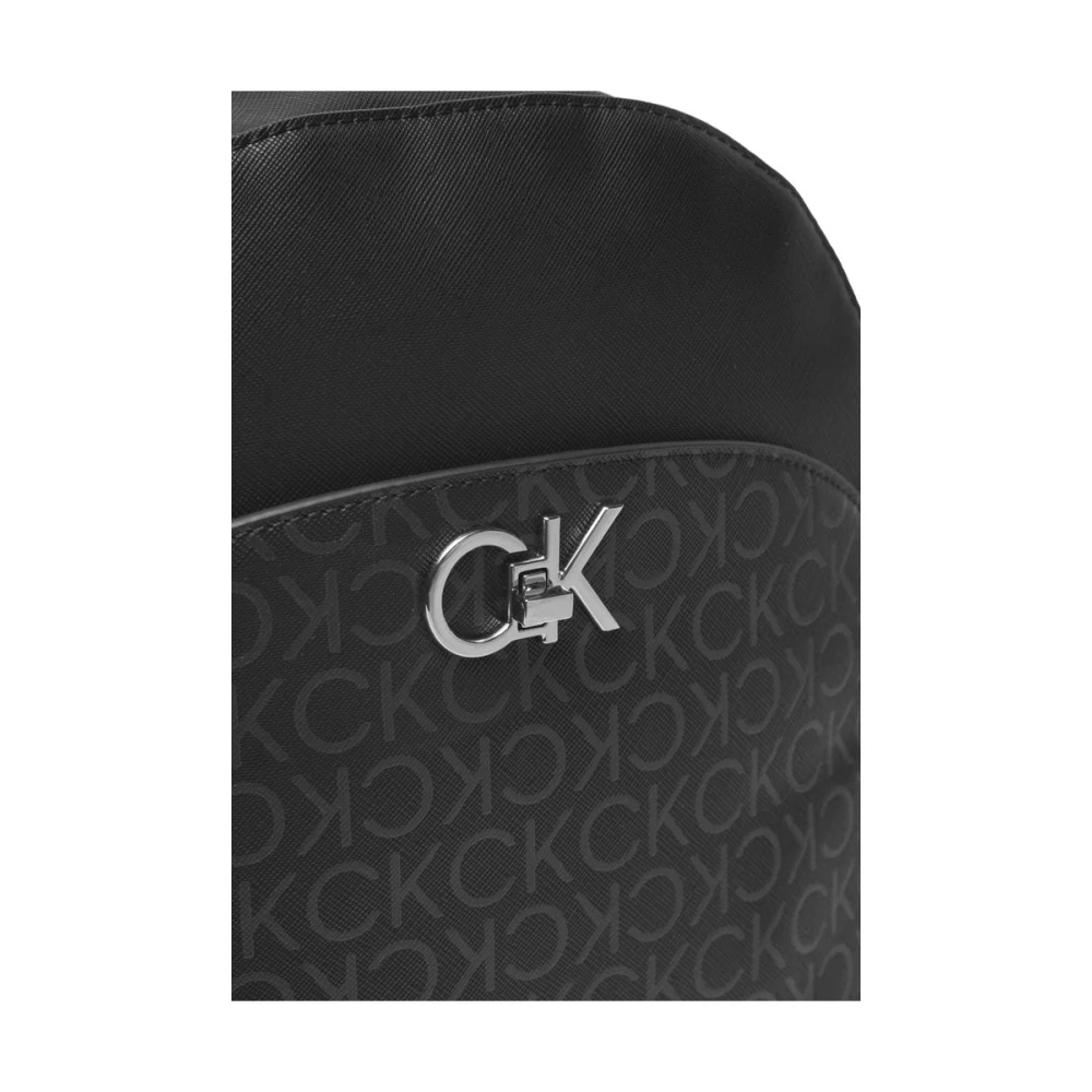 Calvin Klein Zwarte Polyethyleen Rugzak Herfst Winter Collectie Black Dames