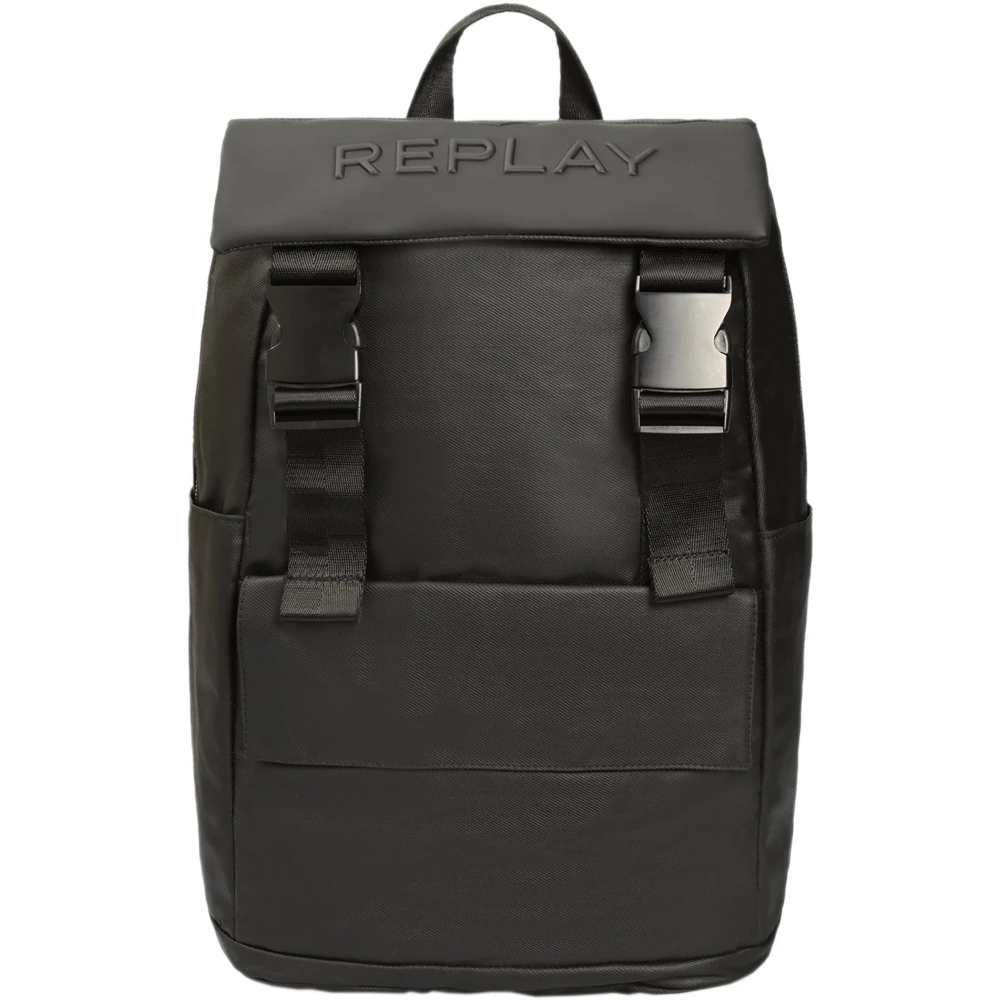 Replay Men's Black Lightweight Backpack With 3D Logo - Backpacks - One Size - Bags