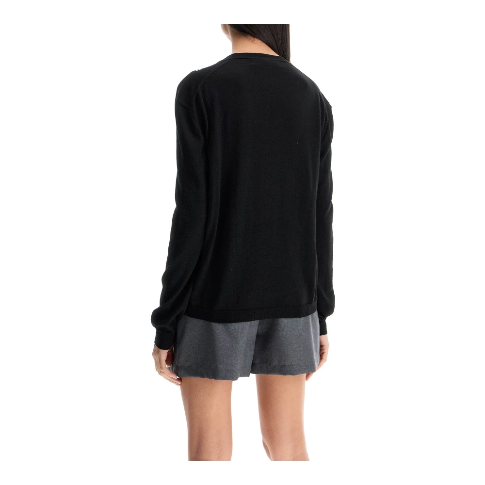 Marni Wol Zijde Mix V-Hals Vest Black Dames