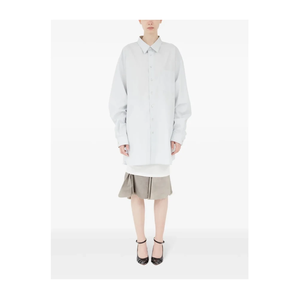 Maison Margiela Heldere Blauwe Katoenen Overhemd met Zak Blue Dames