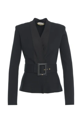 Stickad jacka med bä