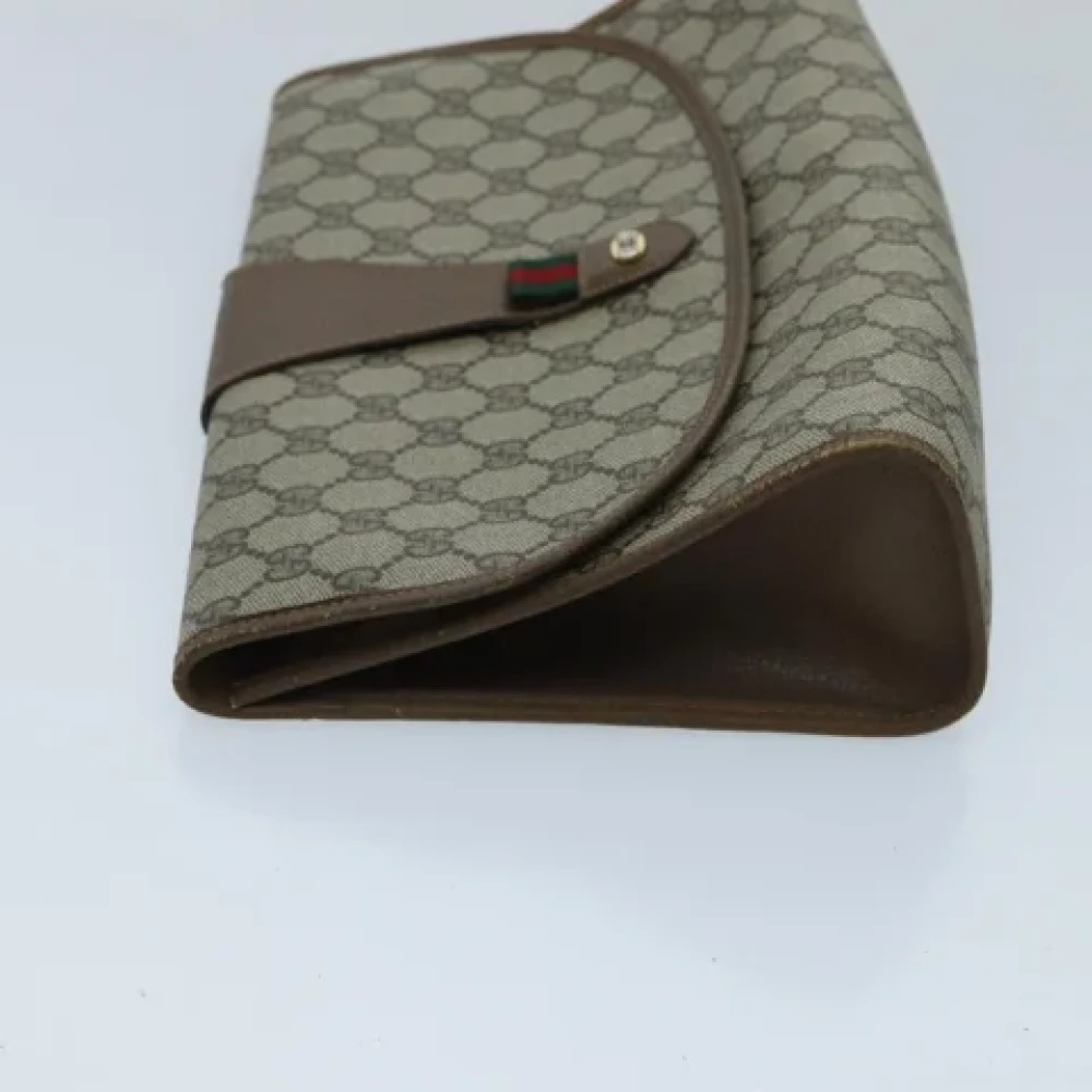 Gucci Vintage Pre-owned Canvas clutches Beige Dames