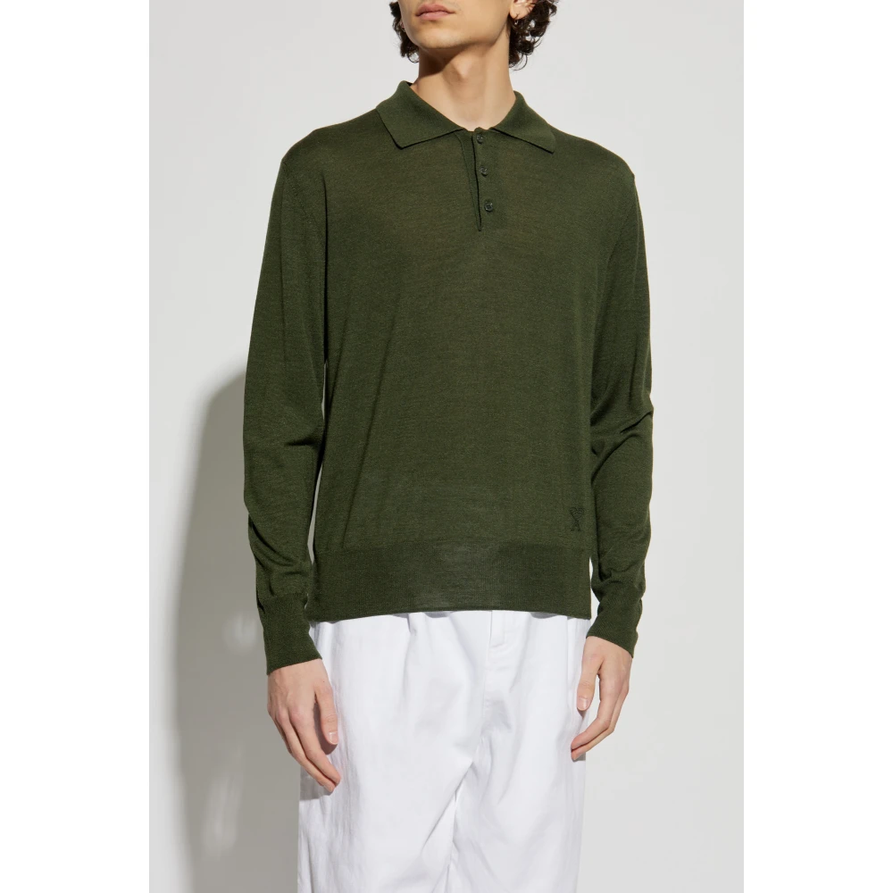 Ami Paris Wol wollen polotrui Green Heren