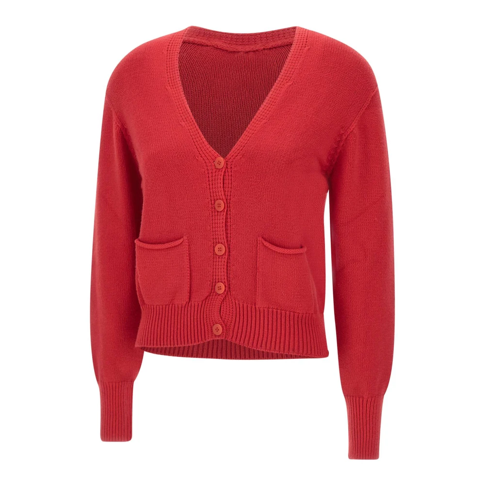 Kaos Rode V-hals Vest met Ster Logo Red Dames