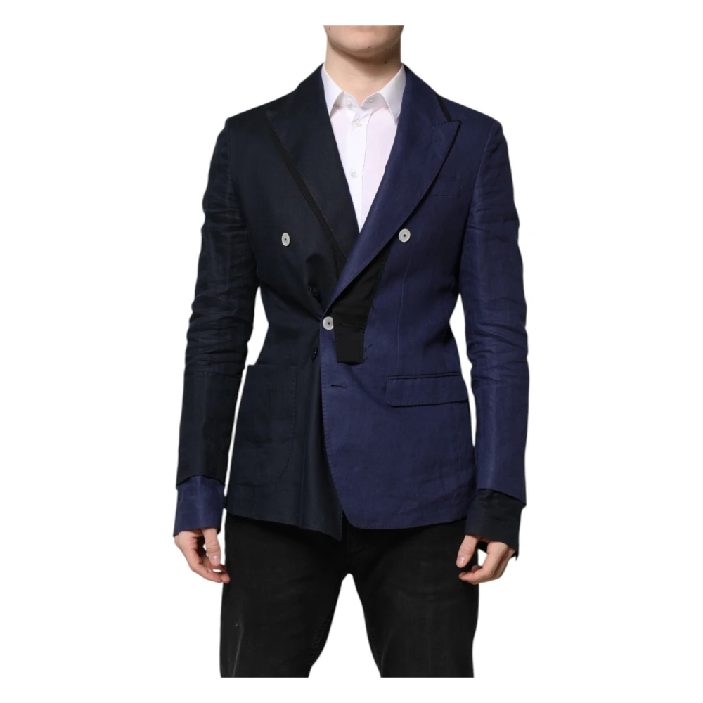 Dolce & Gabbana Men's Blue Formal Blazers,, Navy Double Breasted Blazer Extra Large
