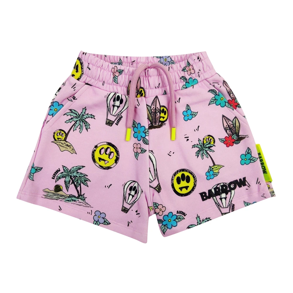 Barrow Pink Shorts, Female, 6 Y, Printed Sweat Shorts