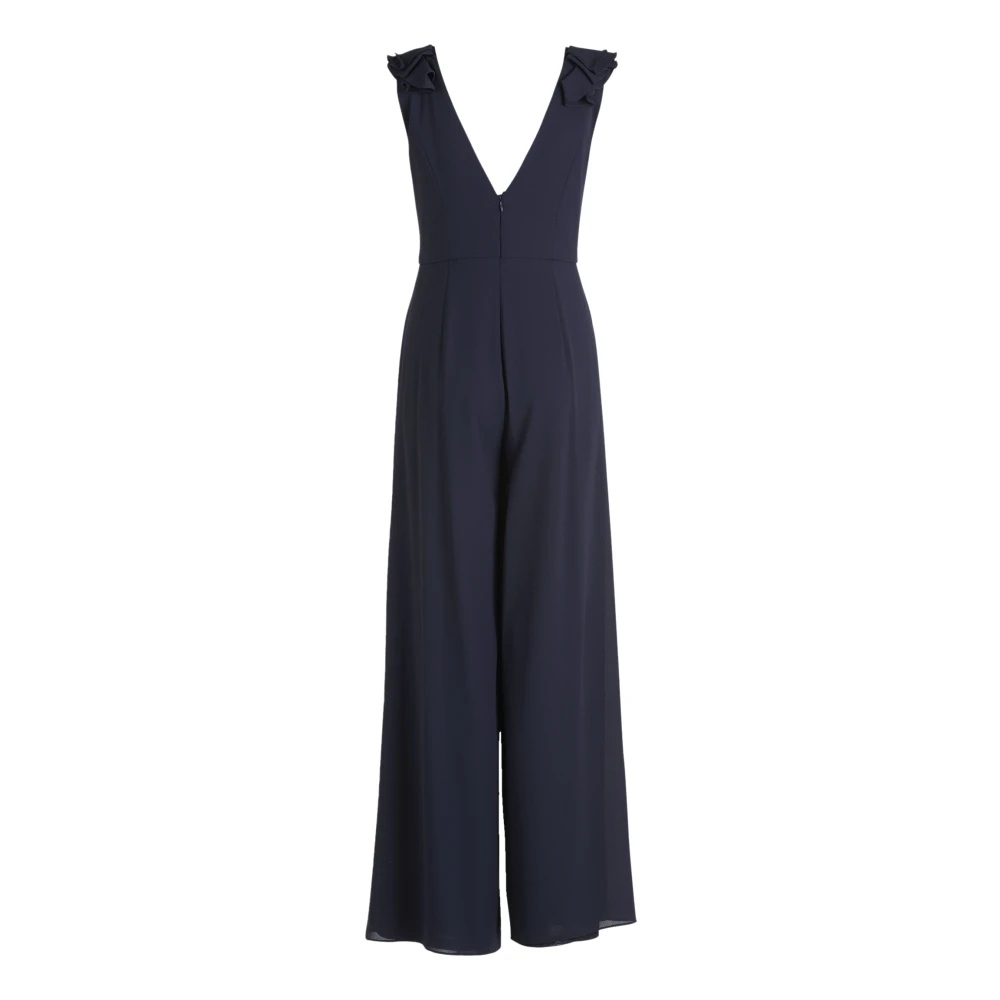 Vera Mont Ruffle Jumpsuit Blue Dames