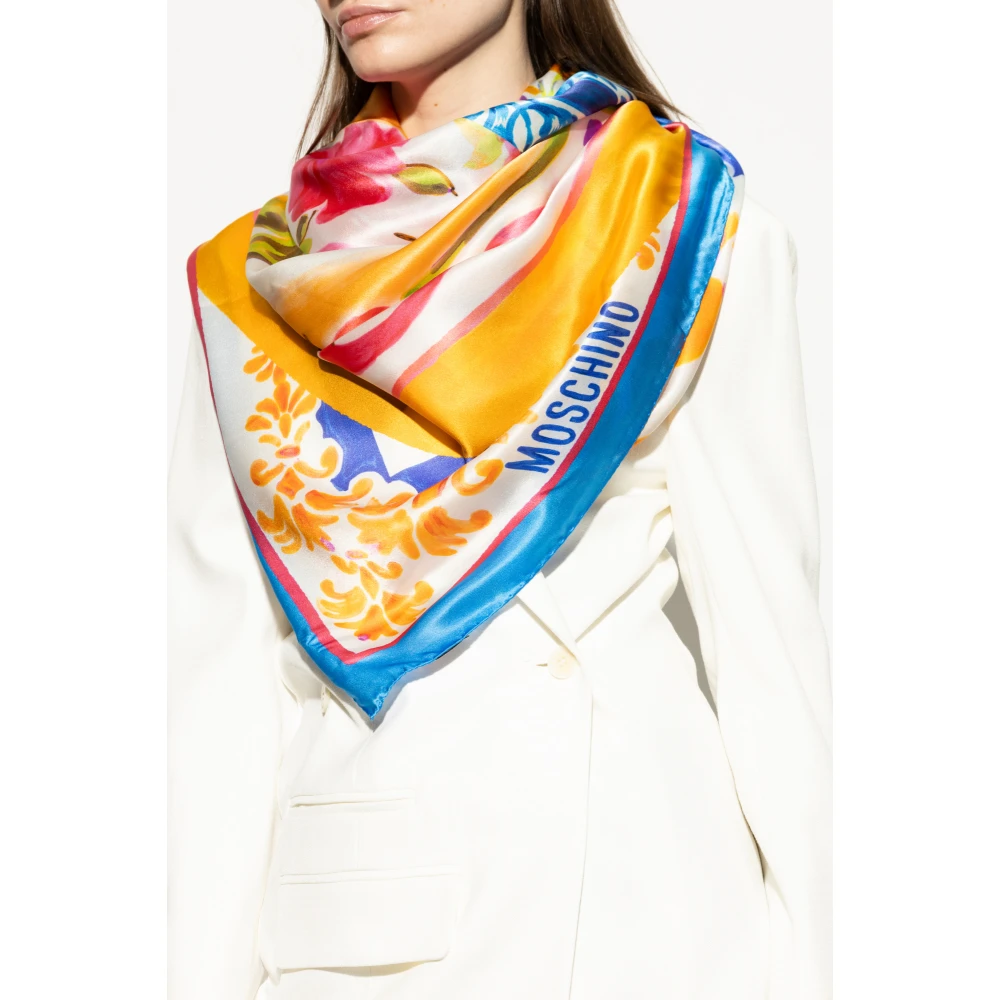 Moschino Zijden sjaal met print Multicolor Unisex