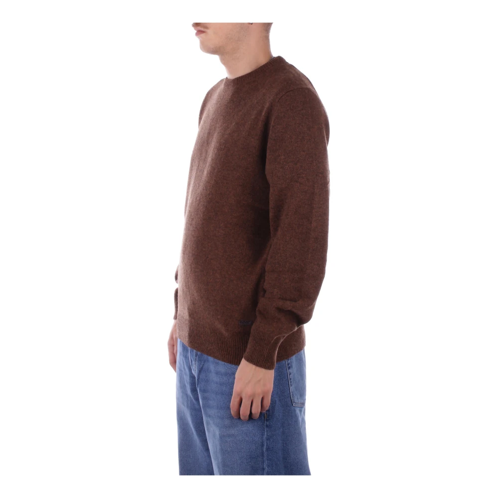 Barbour Logo Front Sweaters met Mouw Patches Brown Heren