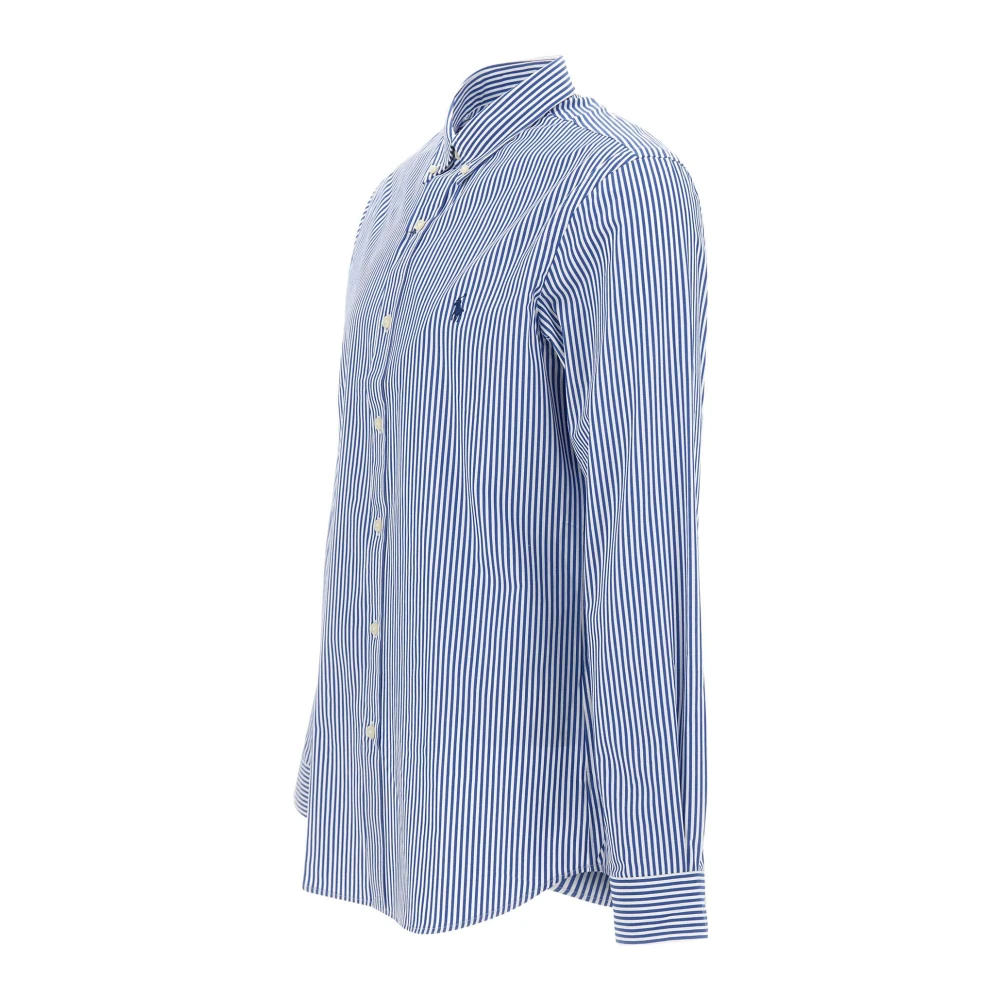 Polo Ralph Lauren Blauw Gestreept Stretch Katoenen Overhemd Blue Heren