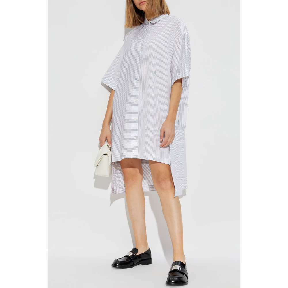 JW Anderson Jurk met gestreept patroon Gray Dames