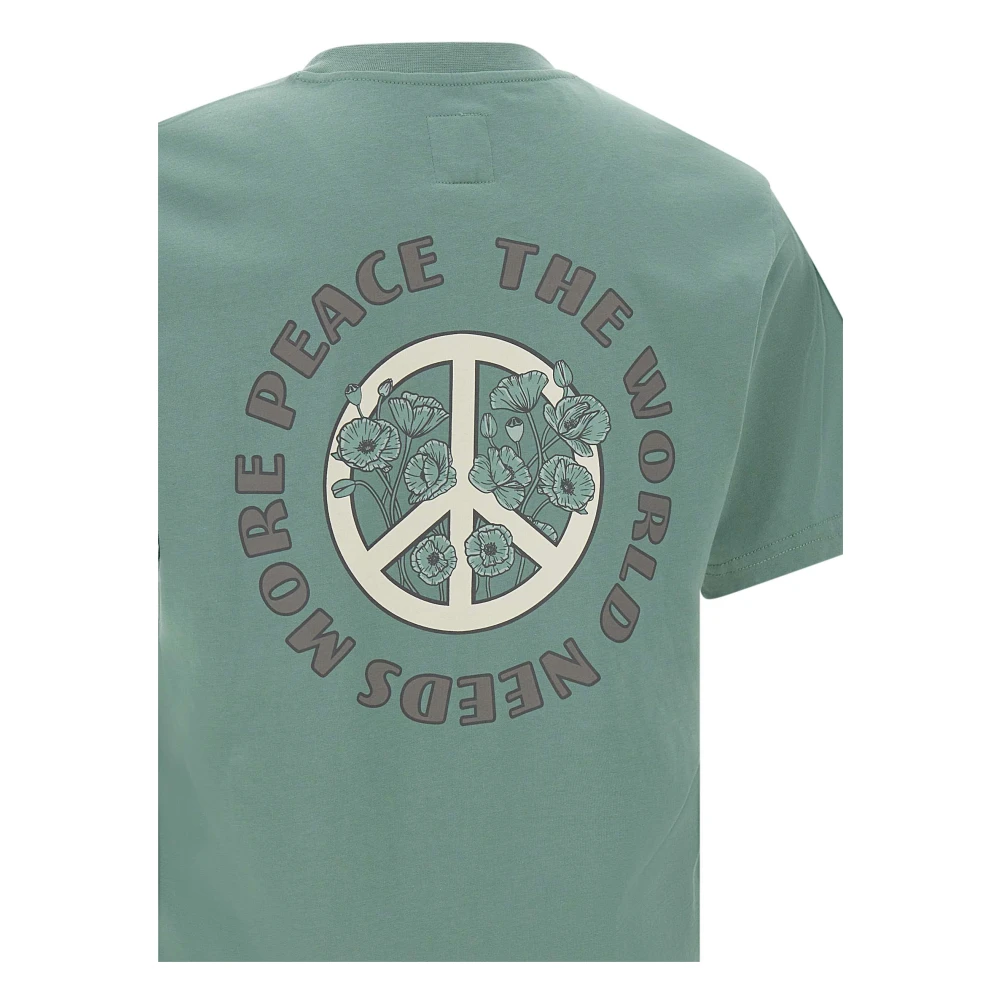 Emporio Armani Groene Katoenen T-shirt Stormy Sea World Green Heren