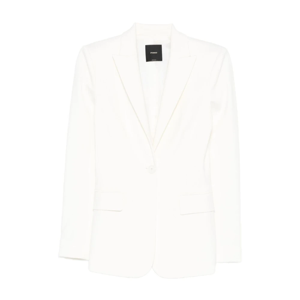 Pinko Women's White Blazers, L, Jacket Elegant Design Layering
