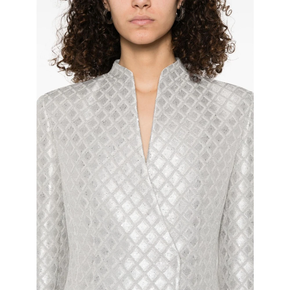 Giorgio Armani Geometrische Jacquardjas met pailletten White Dames