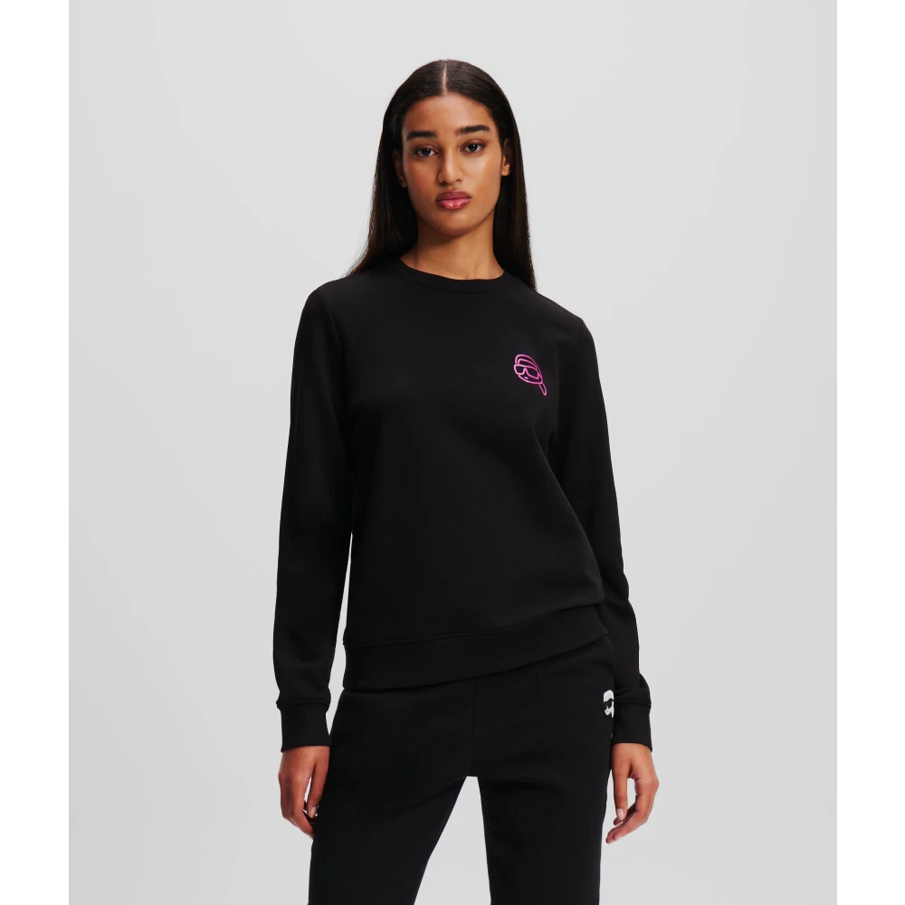 Karl Lagerfeld Sportieve stijl trui met felle merkaccenten Black Heren