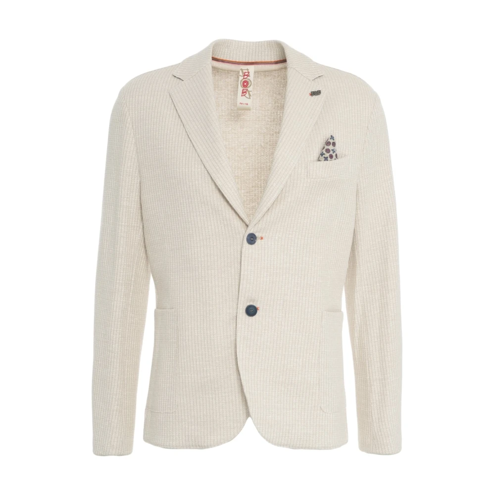 BOB Beige Linen Blend Blazer Beige Heren