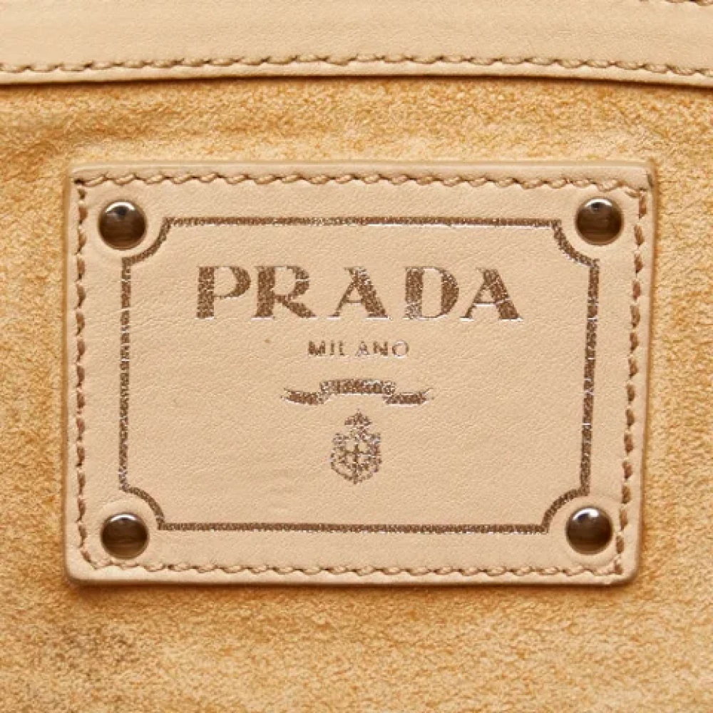 Prada Vintage Pre-owned Leather prada-bags Beige Dames