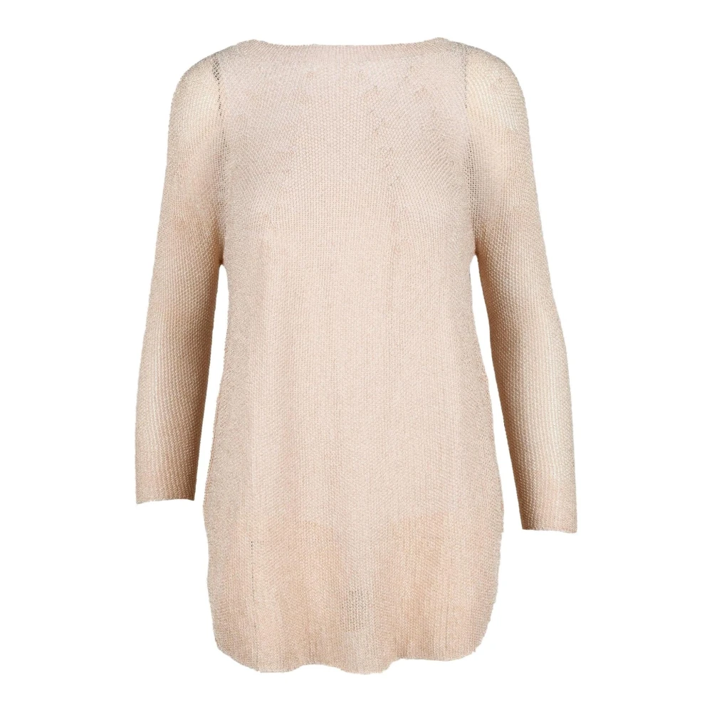 Pink Memories Linnen Katoenmix Stijlvolle Top Beige Dames