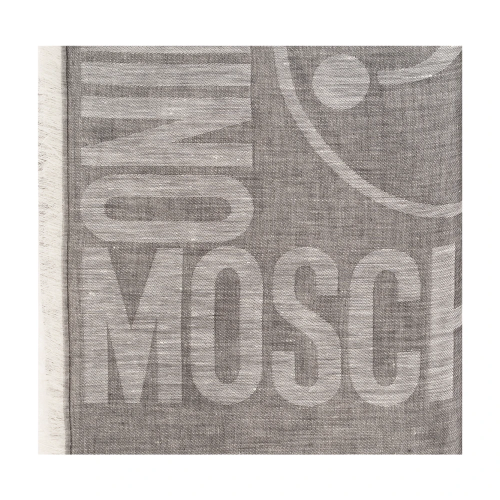 Moschino Sjaal met logo Gray Unisex
