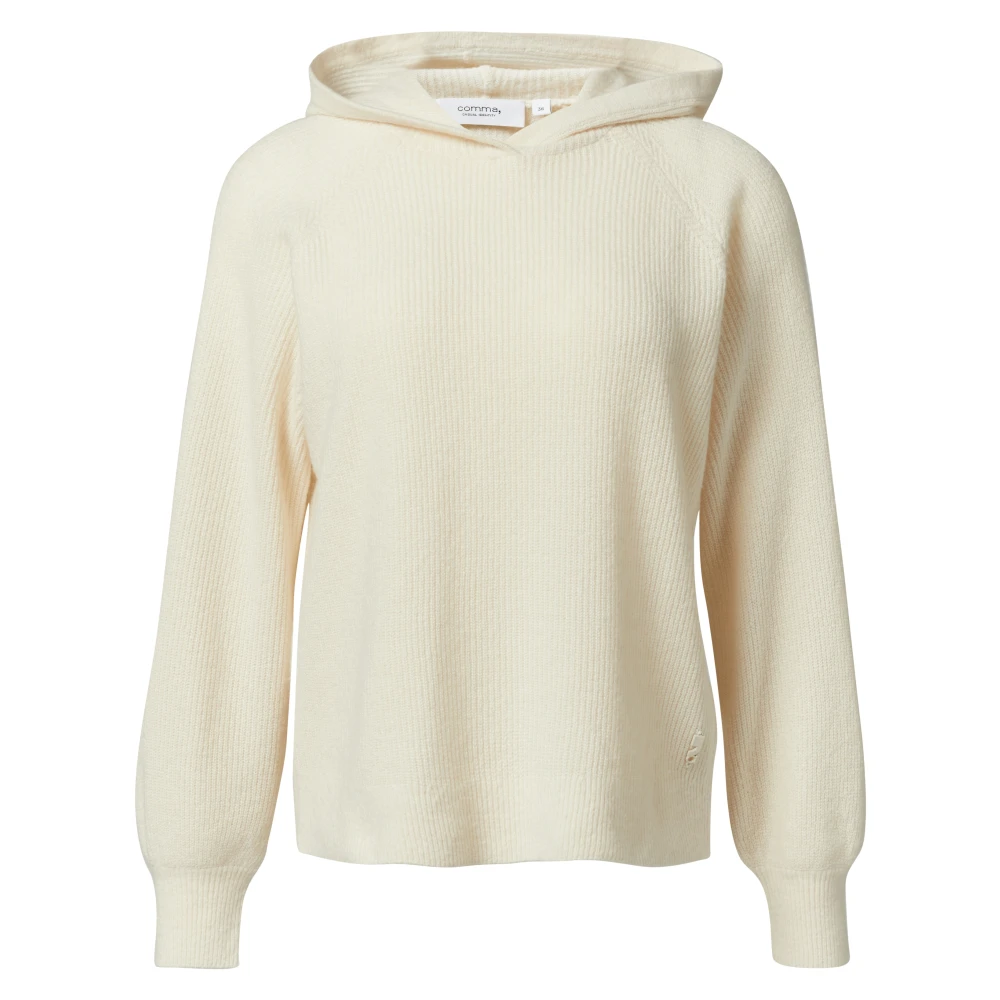 Comma Gebreide Trui met Capuchon Beige Dames