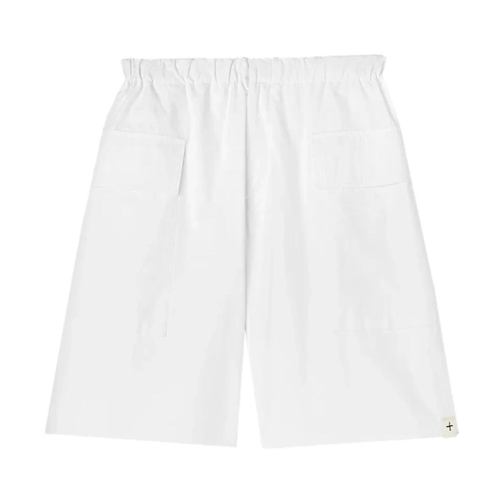 Jil Sander Mannelijk Wit Korte Broeken Heren, L, Katoen, Cotton Cargo Shorts