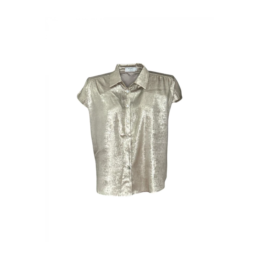 Molly Bracken Satijnen blouse met korte mouwen Yellow Dames
