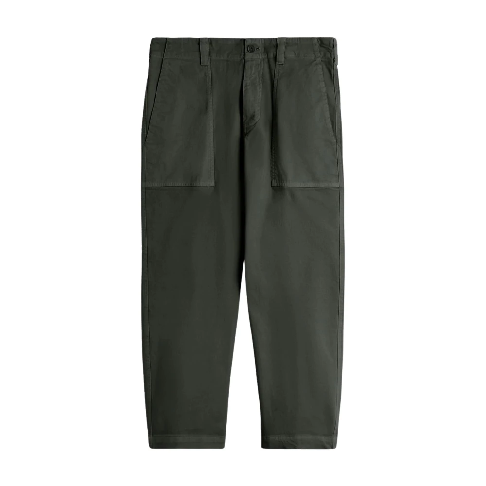 Aspesi Cropped Gabardine Broek Green Dames