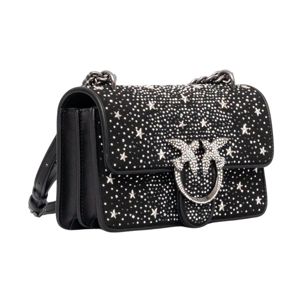 pinko Mini Love Strass Handtas Zwart Black Dames