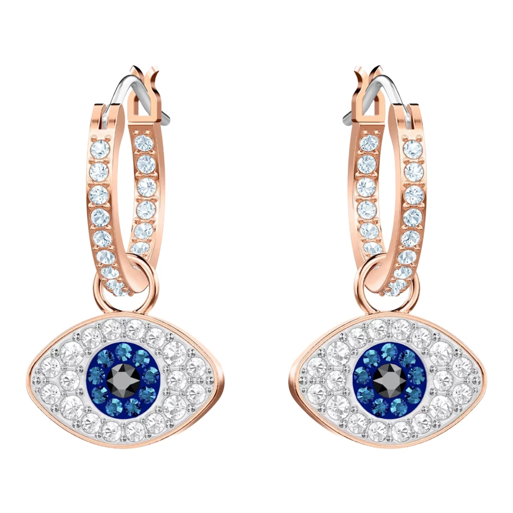 Swarovski Damen Blu Paar Creolen "Symbolica Böser Blick Magisches Auge", Rosa (Roségoldfarben, Blau, Kristallweiß, Blau), Ohrringe, Metall, Mit Swarov... - Image 3