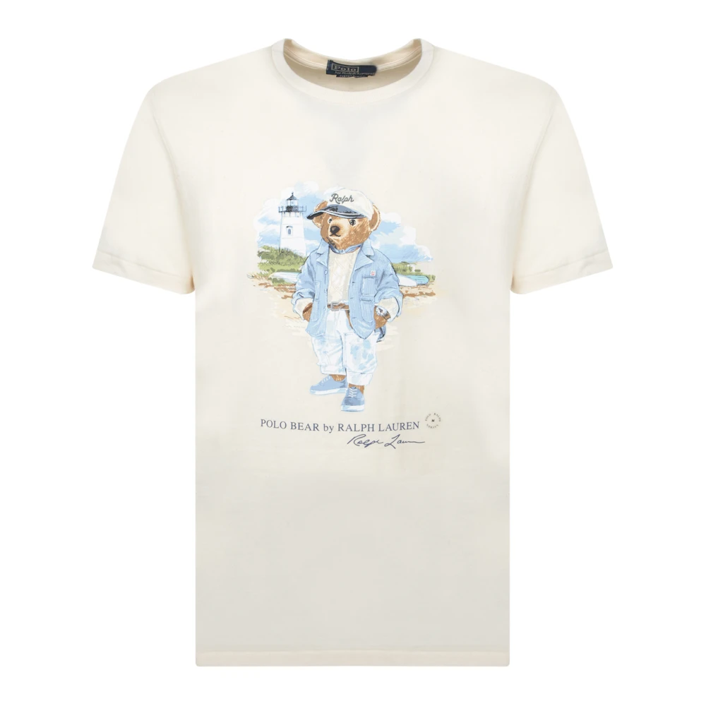 Polo Ralph Lauren Preppy Polo Bear Grafisch T-shirt White Heren