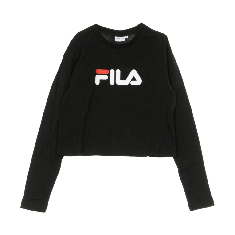 Fila Zwarte Cropped T-shirt voor vrouwen Black Dames